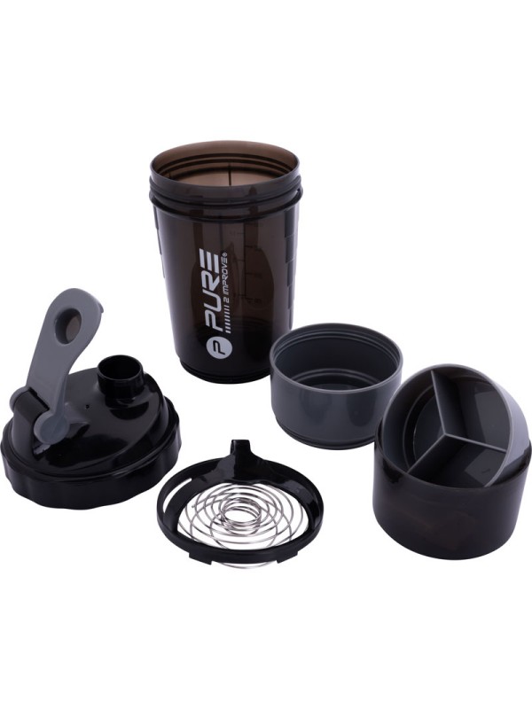 Shaker Pure2Improve 500ml Črno/Siv