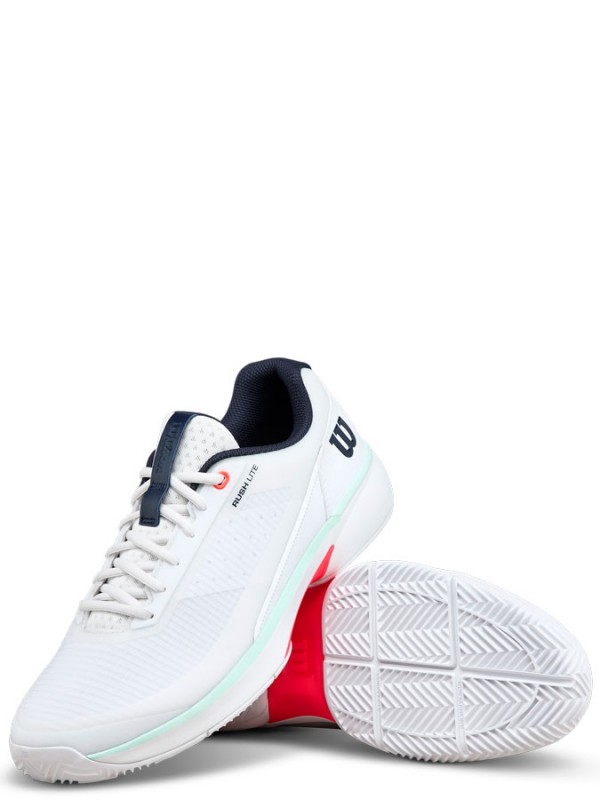 Tenis copati Wilson Rush Lite 5 Clay White/Fiery Coral